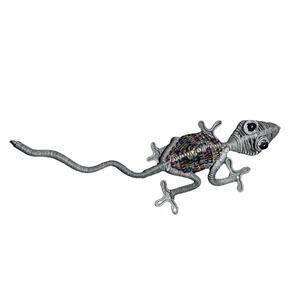 Handcrafted Wire Art Lizard Gecko Figurine Beaded Folk‎ Art Sculpture Boho Decor